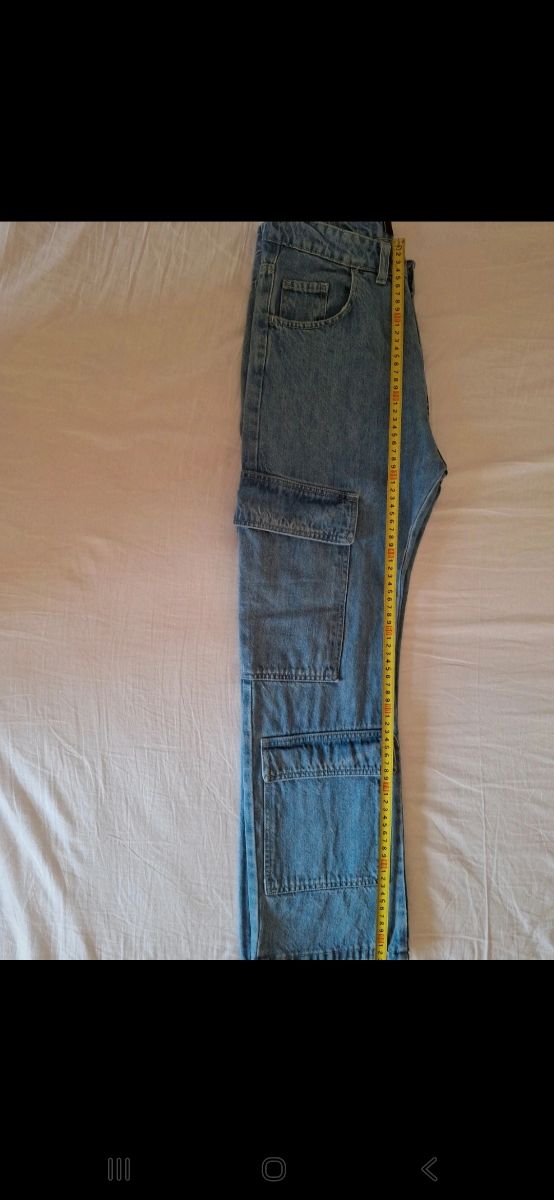 Jeans cargo uomo blu