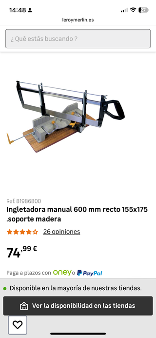Ingletadora manual Peugeot 600 mm