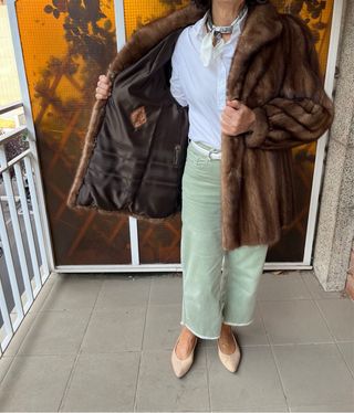 Chaquetón tipo visón marrón