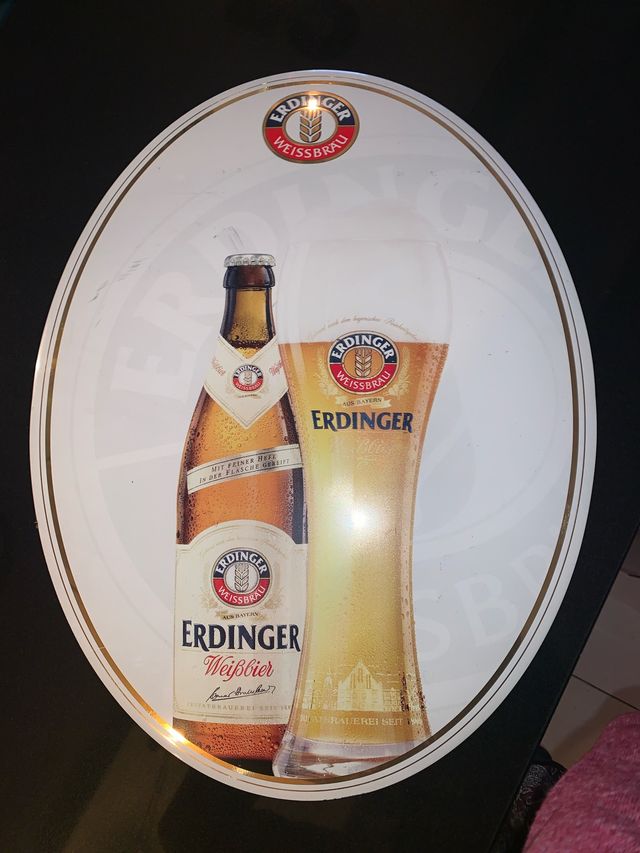 Placca Decorativa in Metallo Erdinger Weissbräu