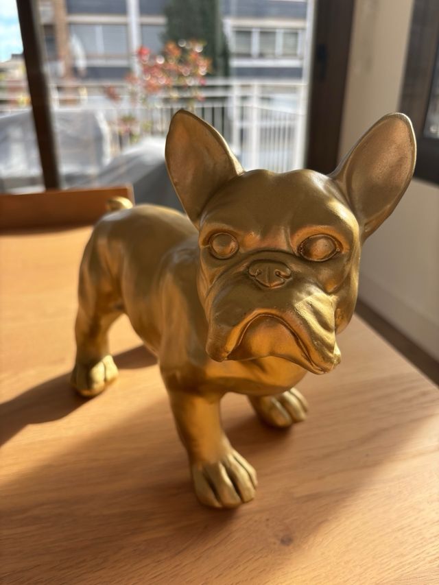 Escultura Bulldog Francés Dorado