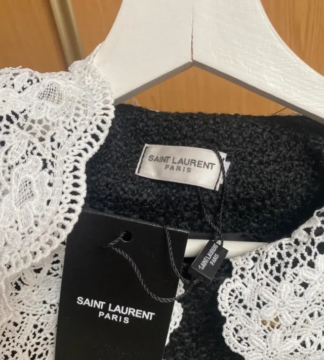 Chaqueta YSL Mujer Negra con Encaje