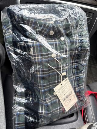 Camisa Zara cuadros verde talla M