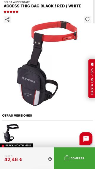 Pernera Alpinestars Negra y Roja