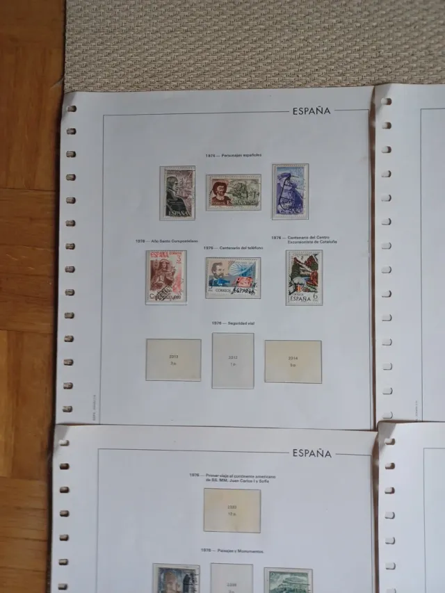 8 Hojas Sellos España 1976