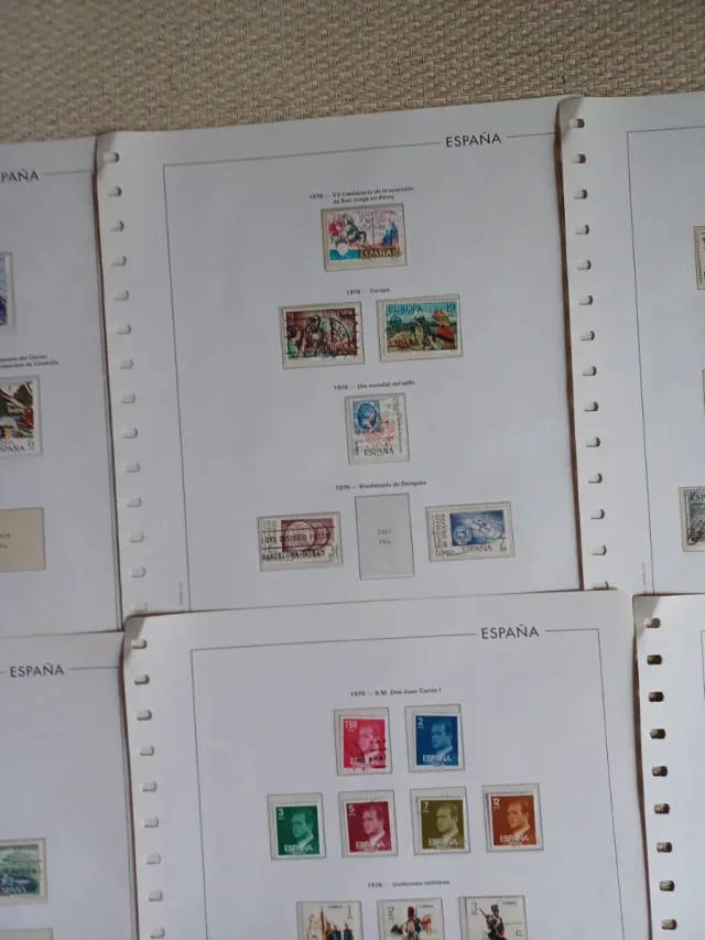 8 Hojas Sellos España 1976
