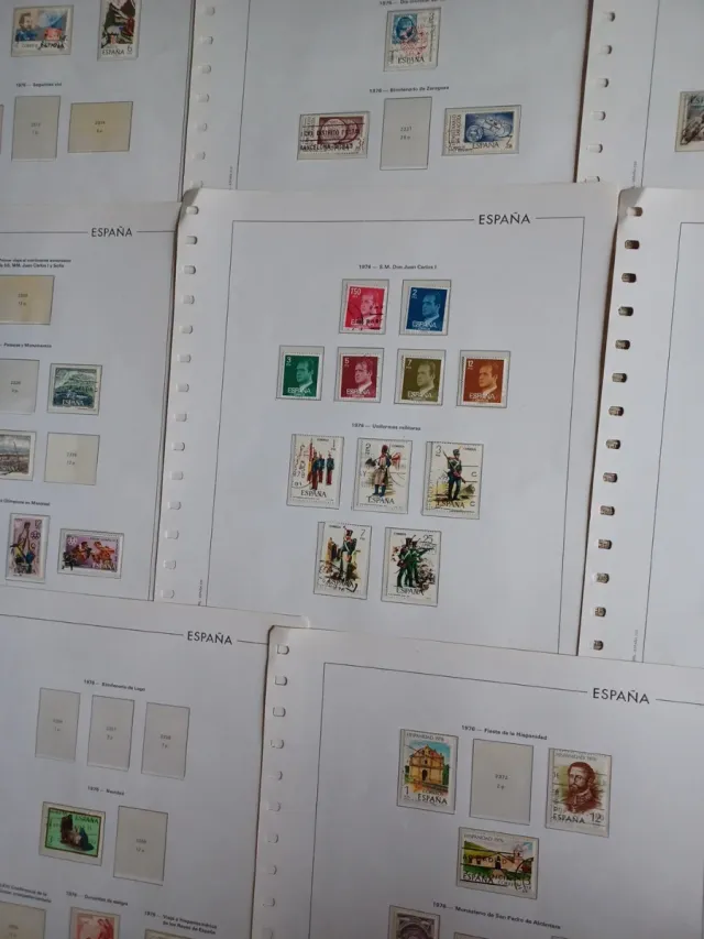 8 Hojas Sellos España 1976