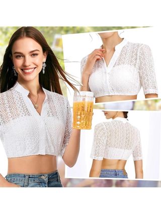 Blusa Encaje Bávara Tirolesa Dirndl