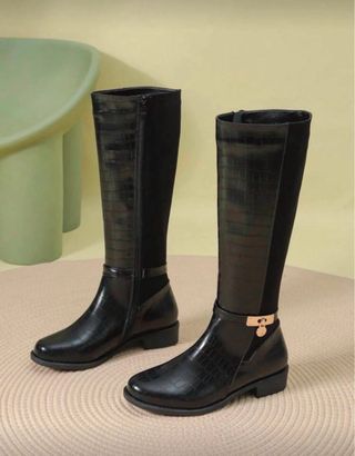 Stivali Al Ginocchio Neri Pelle
