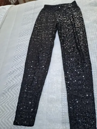 Pantalón negro lentejuelas fiesta