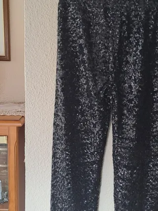 Pantalón negro lentejuelas fiesta