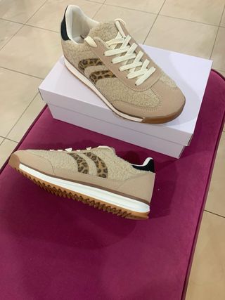 Scarpe sportive leopardo effetto peloso