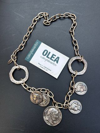 Collana Argento con Ciondoli Monete