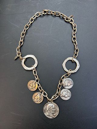Collana Argento con Ciondoli Monete