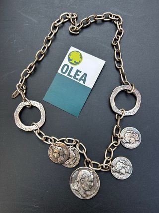 Collana Argento con Ciondoli Monete