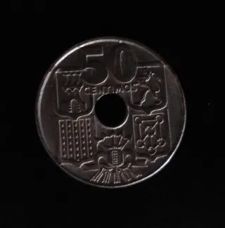 Moneda 50ctms España 1949 con errores
