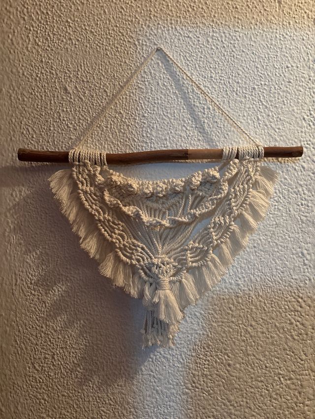 Tapiz Macramé Algodón y Madera