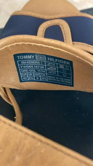 Sandali con zeppa Tommy Hilfiger blu e cuoio