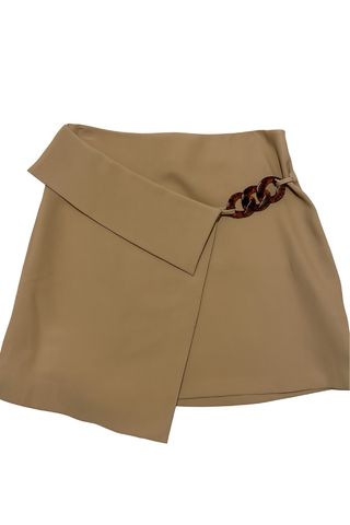 Falda mini Zara Beige Cadena Marrón