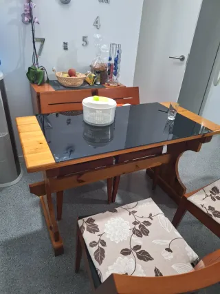 Mesa cristal TV y escritorio