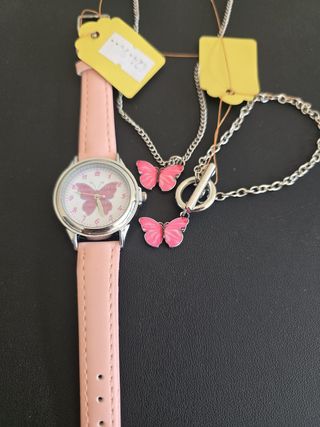 RELOJ, PULSERA Y COLLAR DE NIÑA.CON ETIQUETA