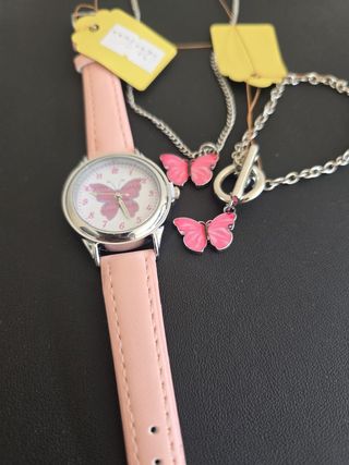 RELOJ, PULSERA Y COLLAR DE NIÑA.CON ETIQUETA