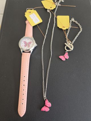 RELOJ, PULSERA Y COLLAR DE NIÑA.CON ETIQUETA