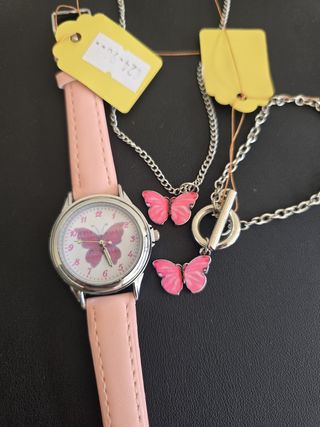 RELOJ, PULSERA Y COLLAR DE NIÑA.CON ETIQUETA