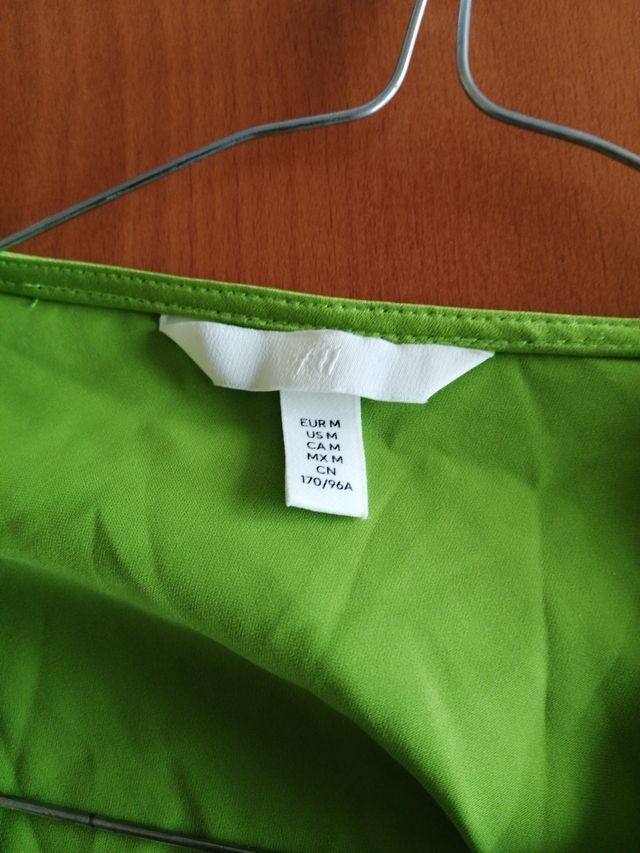 Vestido H&M Cruzado Kimono Verde Talla M