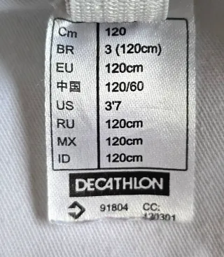 Kimono Karate/Judo/Taekwondo Blanco 120 cms