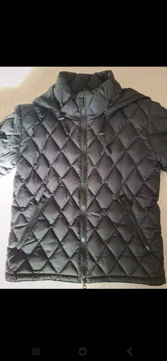 Piumino Aspesi nero trapuntato con cappuccio