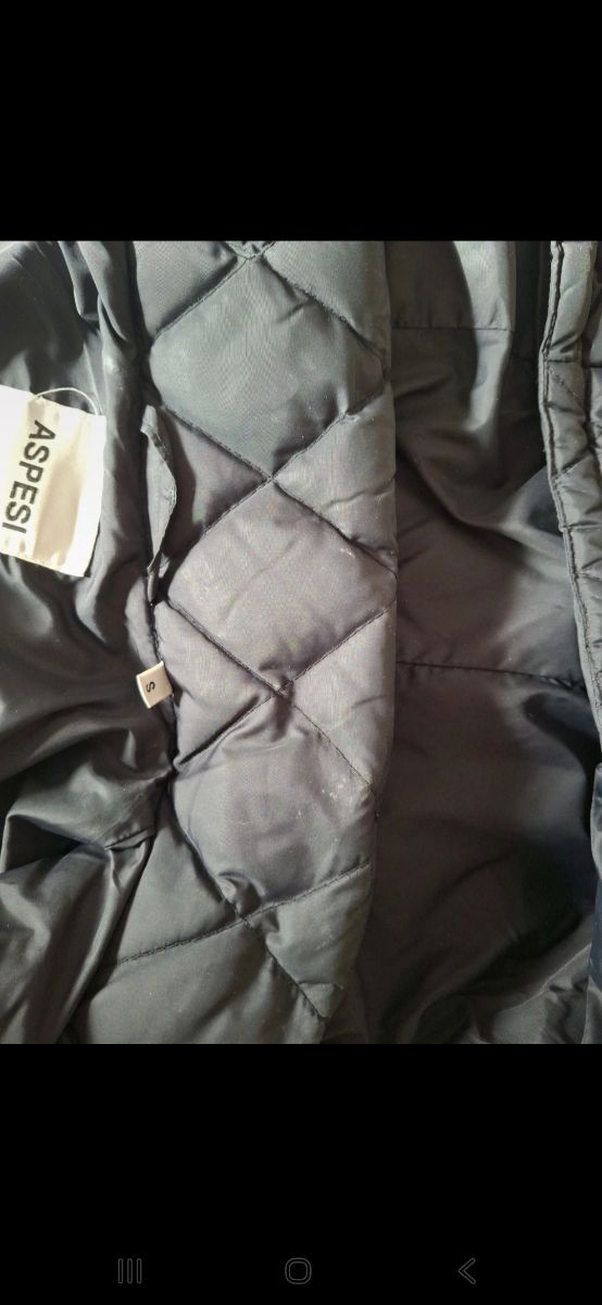 Piumino Aspesi nero trapuntato con cappuccio