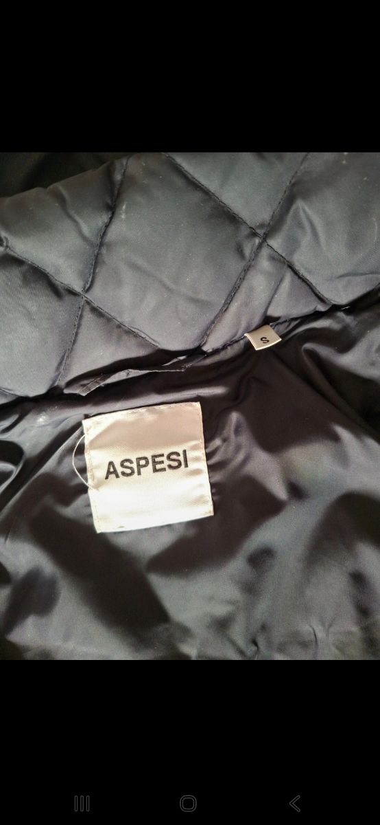 Piumino Aspesi nero trapuntato con cappuccio