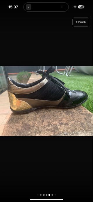 Scarpe Richmond donna nere e oro