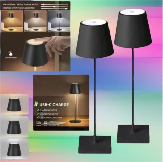 2x LAMPADA da tavolo LED ricaricabile a batteria