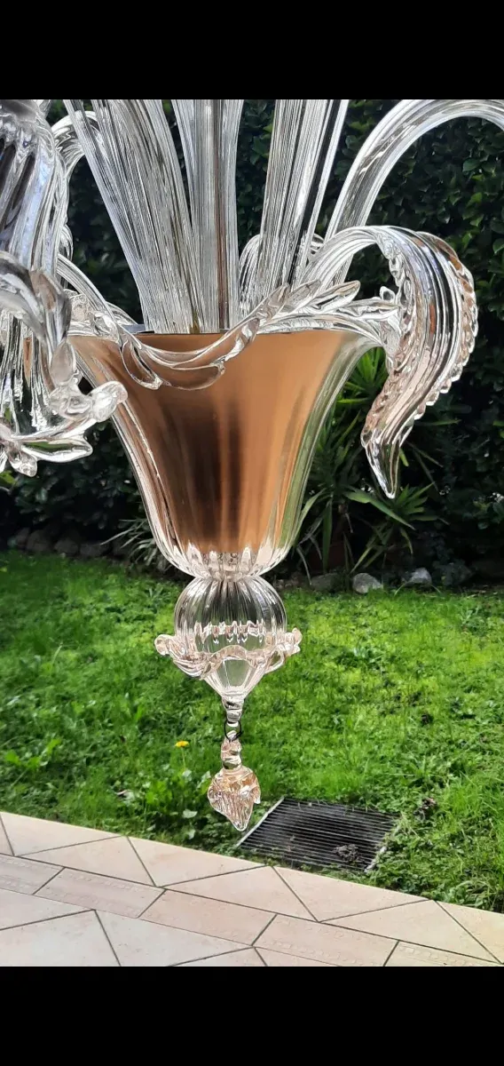 Lampadario 3 luci cristallo oro