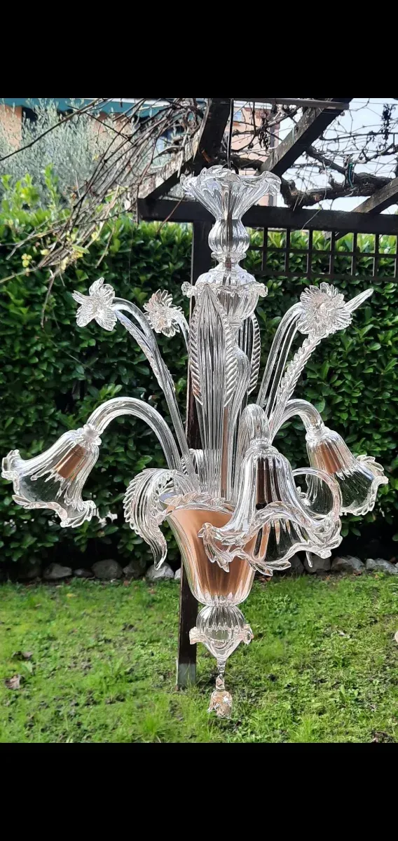 Lampadario 3 luci cristallo oro