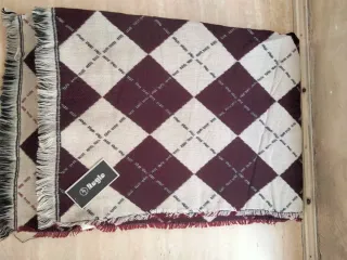 Sciarpa lana/acrilico beige e bordeaux