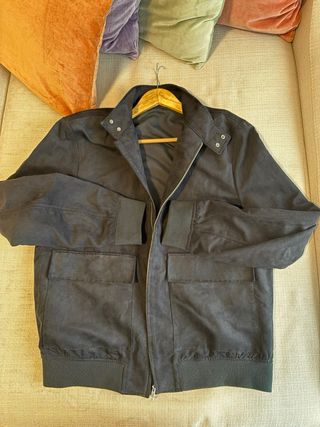 Chaqueta efecto ante hombre Mango