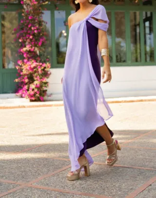 Vestido largo The Are violeta y púrpura