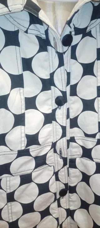 Abrigo vintage lunares beige y negro T. M