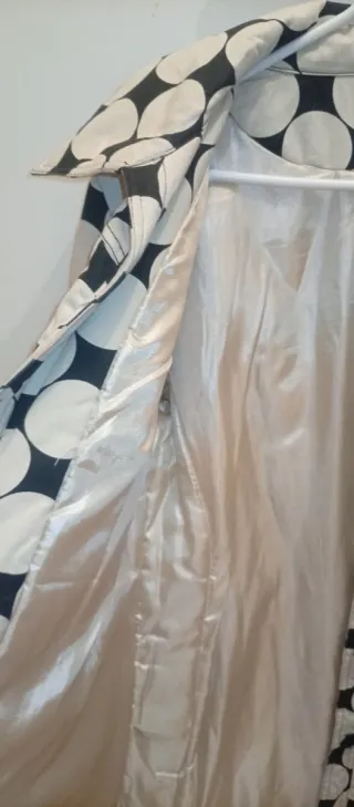 Abrigo vintage lunares beige y negro T. M