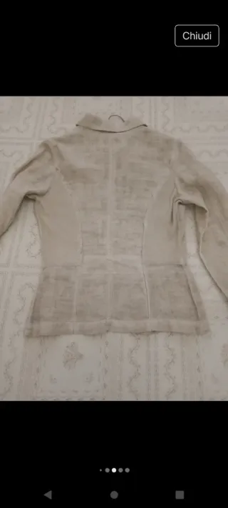 Giacchetta leggera lino e pizzo beige