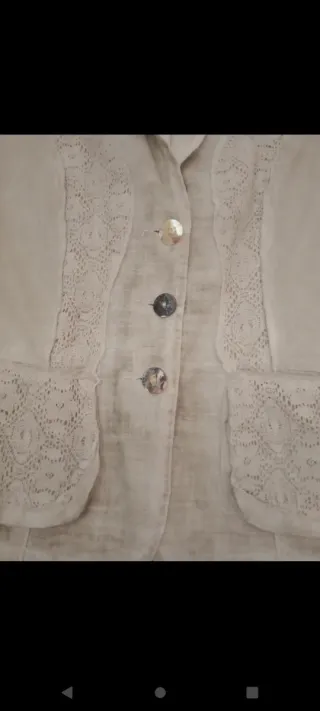 Giacchetta leggera lino e pizzo beige