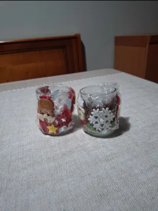 Porta candele natalizi decorati