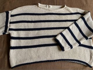 Jersey rayas crema y azul marino