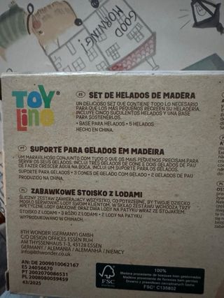 Juego de helados de madera Toy Lino Aldi