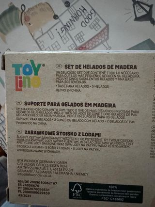 Juego de helados de madera Toy Lino Aldi