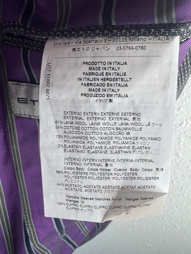 Giacca Americana Etro Milano Taglia 46 Grigia