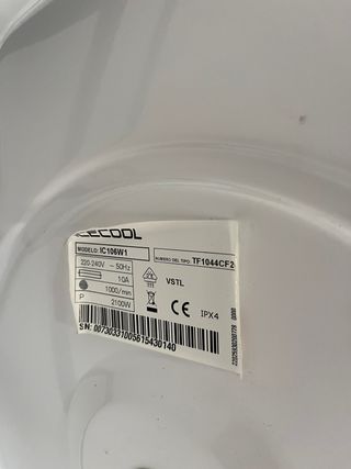 Lavadora Icecool IC106W1 Blanca